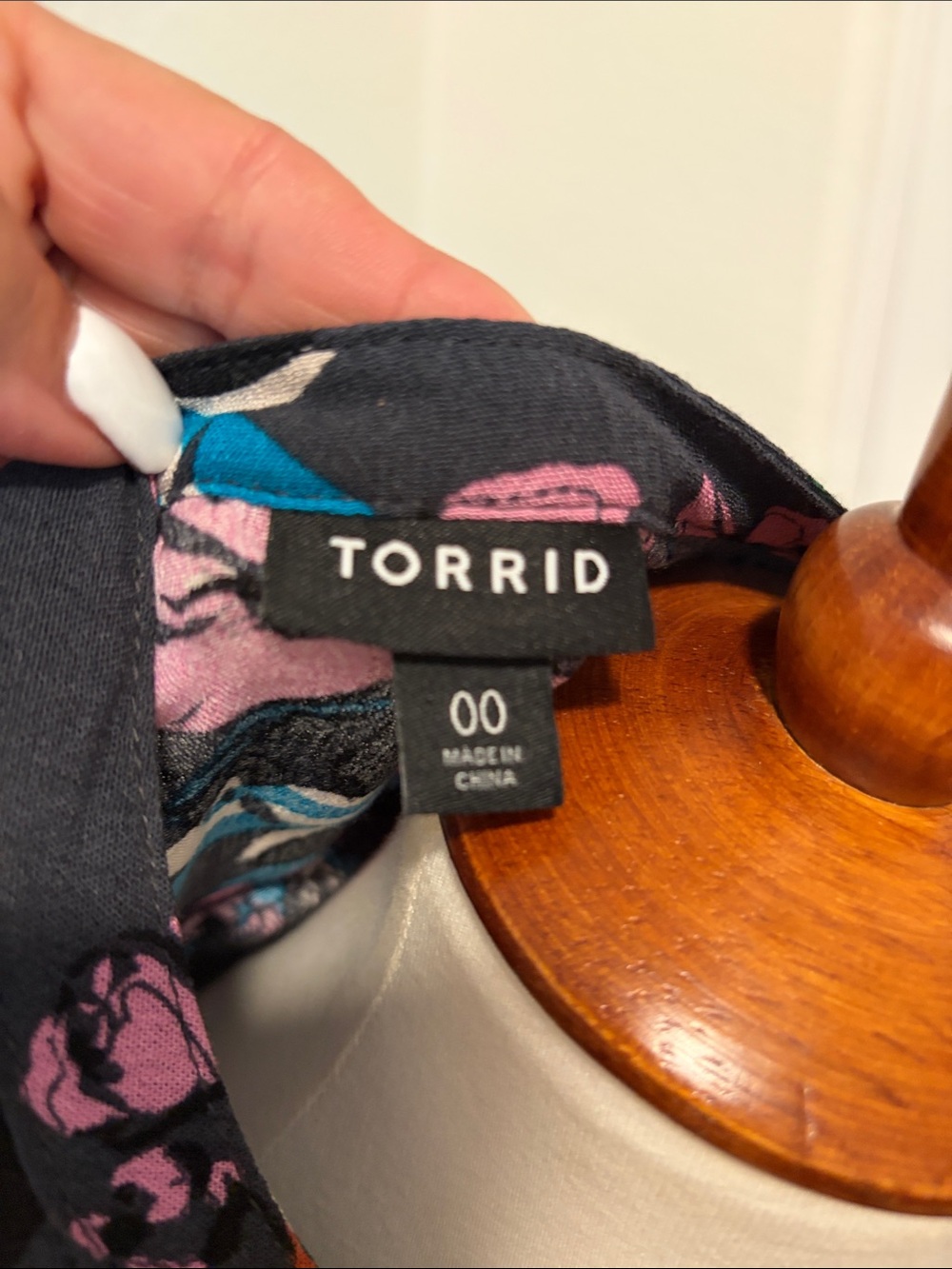 torrid Black Floral Top with Pink and Teal Accents - Picture 2 of 3